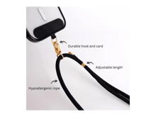 LEEU DESIGN 160cm Crossbody Phone Lanyard 6mm Polyester Adjustable Neck Strap with Gold Tether Tab - Best Prices