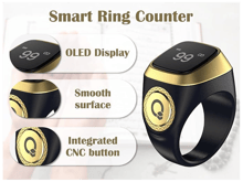 IQibla Smart Zikr Ring Waterproof Digital Counter & Vibration Reminder Azan Alarm Clock - Best Prices