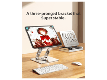 RTAKO 3-Level Adjustable Laptop Stand with 360 Rotating Base RS-CP84S - Best Prices
