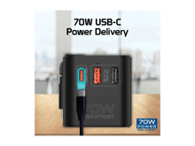 Coteci 70W GaN Universal Travel Charger With Type-C Retractable - Best Prices