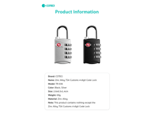 COTECi Zinc Alloy TSA Customs 4-digit Code Lock - Best Prices