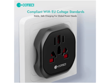 COTECi Euro Adapter 250v Adaptor European Universal World Charger Power International Travel EU UK US Plug Adapter - Best Prices