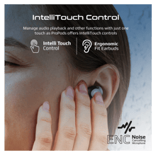 PROMATE High-Definition ANC TWS Earphones with IntelliTouch - Best Prices