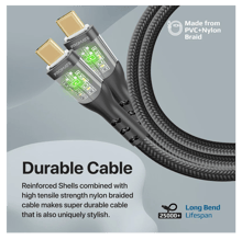PROMATE 60W Power Delivery Ultra-Fast USB-C Cable with Transparent Shells 1.2m - Best Prices
