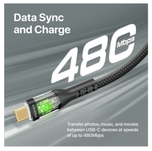 PROMATE 60W Power Delivery Ultra-Fast USB-C Cable with Transparent Shells 1.2m - Best Prices