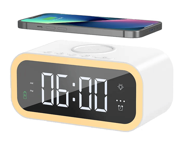 WiWU Wi-015 2 in 1 Wireless Charging Station with Clock 15W