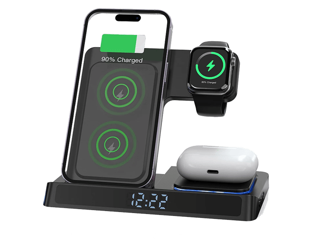 WiWU Wi-006 5 in 1 Wireless Charging Station with Clock 15W