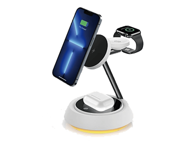 WiWU Wi-002 3 in 1 Wireless Charging Station 15W with Ambient Light