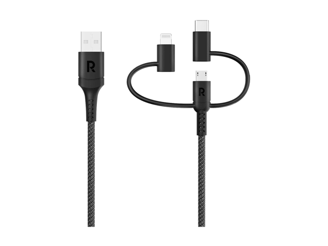 RAVPower RP-CB1033 3 in 1 Type-A To Micro+type C+lightning Cable 1.2m