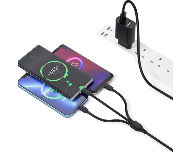 WiWU Wi-U003 Dual USB Charger + 3 in 1 Cable