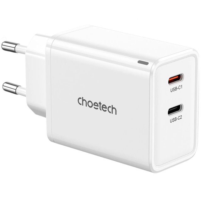 Choetech 65W 2-Port PD GaN Tech USB C Fast Charging Adapter