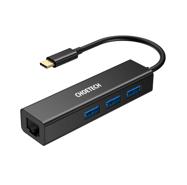 Choetech HUB-U02 Multiport 4 in 1 Hub Type-C to Ethernet with 3xUSB 3.0