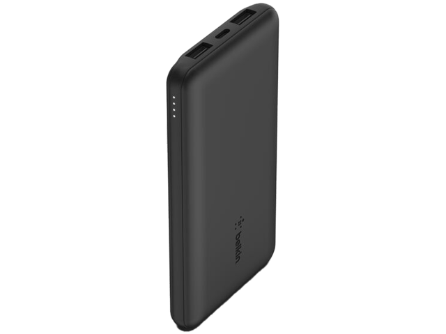 Belkin BPB011bt BoostCharge 3-Port 10K Power Bank with USB-A to USB-C Cable 15W