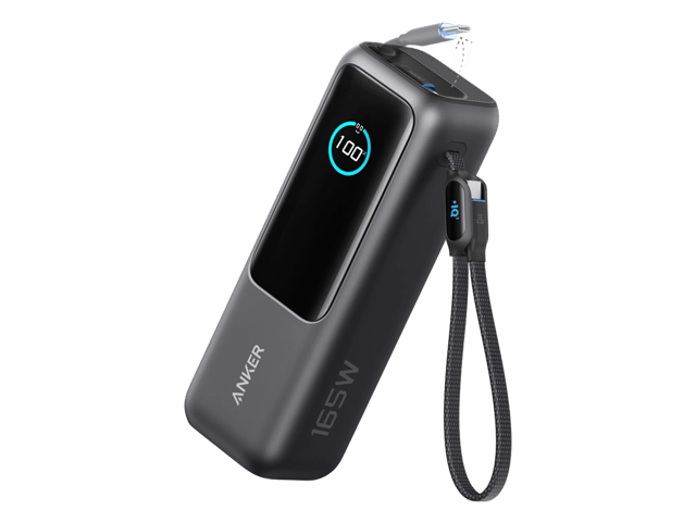 Anker Laptop Power Bank (25K, 165W, Built-In and Retractable Cables)