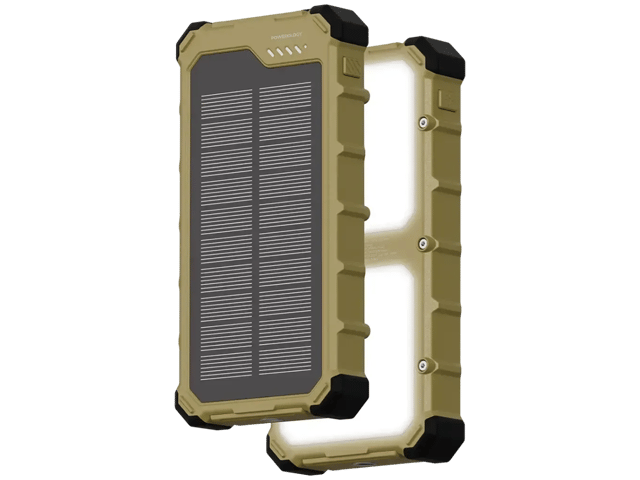 Powerology Solara  Ip66 Pd22.5W Built In Dual Led Panels Solar Power Bank