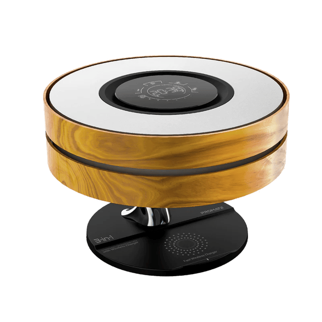 PROMATE 3 in 1 Contemporary Designed Wireless Speaker with Desk Lamp and Wireless Charger