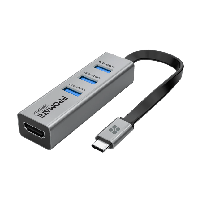 بروميت 4K فيفيد تايب-سي الى HDMI و 3 يو اس بي