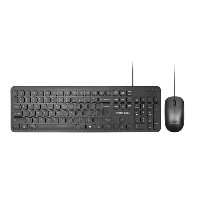 PROMATE Combo-KM2 Quiet Key Wired Compact Keyboard & Mouse